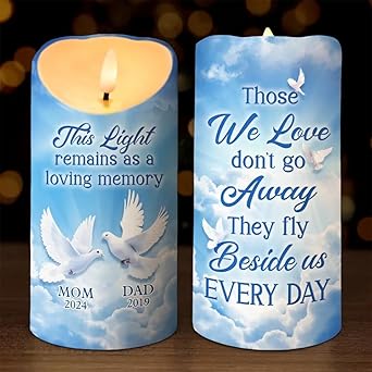 Personalized Photo LED Memorial Candle - Flameless Bereavement Candle With Custom Picture