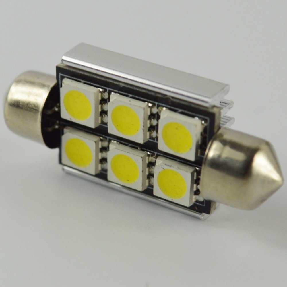 KaTur 10 szt. 36 mm żarówka kopułowa Festoon 5050 SMD 6 LED C5W samochód LED, auto wnętrze drzwi lampa oświetlenie ścieżki 12 V lampa robocza stylizacja samochodu