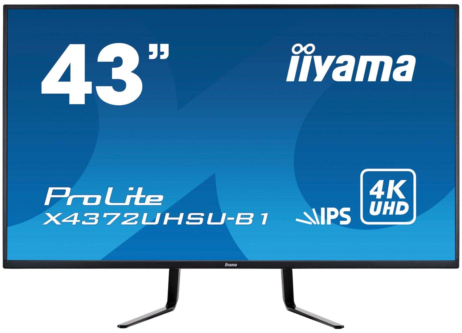 iiyama ProLite X4372UHSU 43 inch LED IPS Monitor - IPS Panel, 3840 x 2160 Resolution, 4ms Response, Speakers, HDMI, Black, X4372UHSU-B1