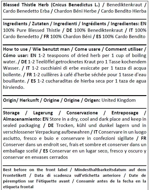 Herba Organica Blessed Thistle Herb - Cnicus Benedictus L - Herbal Tea (50g) - Image 3