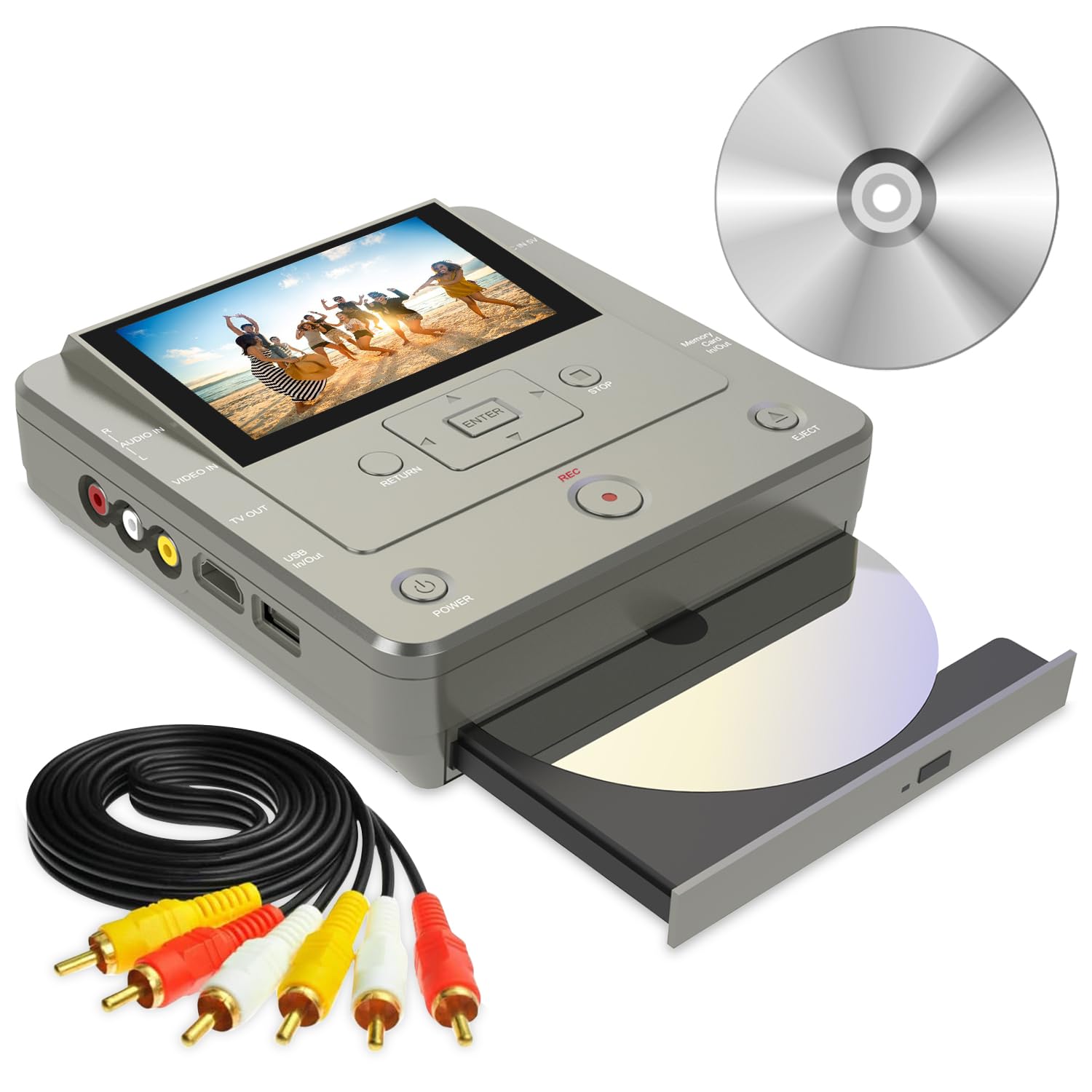VHS to DVD Converter, DVD Recorder for TV Recording, VHS/VCR/Camcorder to USB Device/SD Card/HDD,Smart Phone WiFi to DVDs/USB/SD/HDD Copy, WiFi APP,Cable