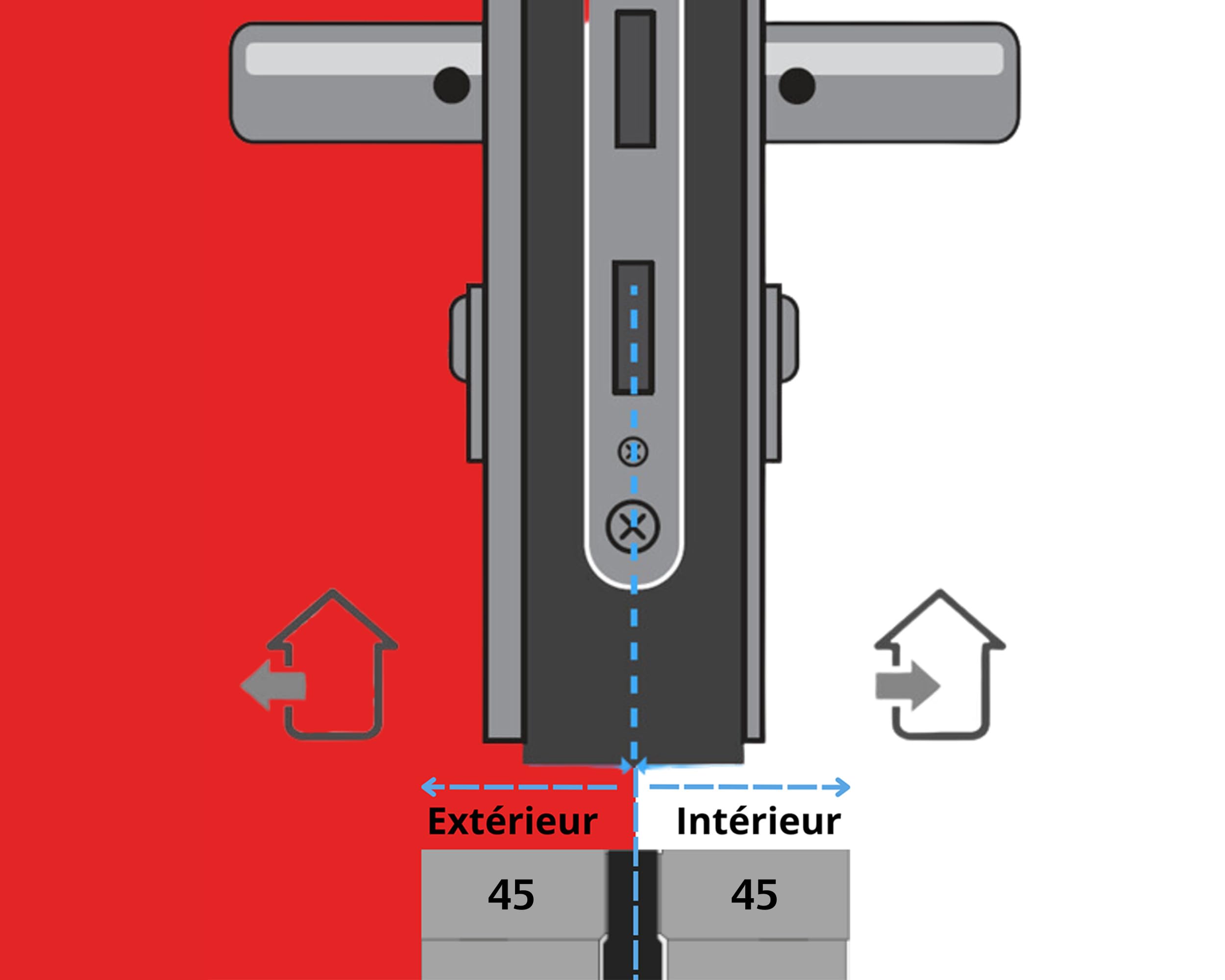 Vachette Cylindre VELIX 45x45 Double Entrée - Finition Nickelée - Résistance Bumping, Perçage et Crochetage - 5 Clés Réversibles, Carte de Propriété et Brevet Exclusif jusqu'en 2036 - Garantie 2 Ans