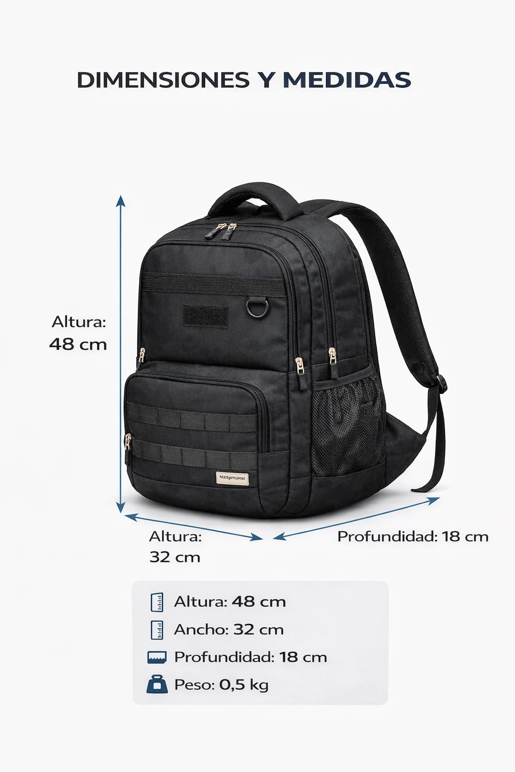 Mochila Táctica Militar 28L Impermeable con Sistema MOLLE y Chubasquero Incluido, Mochila Multifunción para Viaje, Trabajo, Senderismo y Uso Diario, Compartimento para Portátil