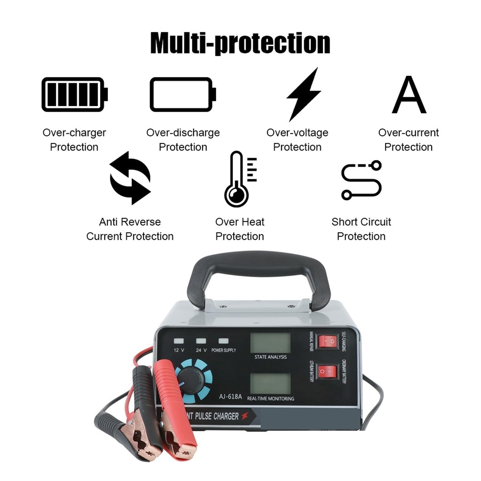 12V/24V 400W Wet Dry Kwasowo-ołowiowy Pięciostopniowy Power Puls Ładowarki Naprawcze Do Samochodów Ciężarowych Łodzi Motocyklowych Automatycznych Ładowarek Akumulatorów łAtwa W UżYciu