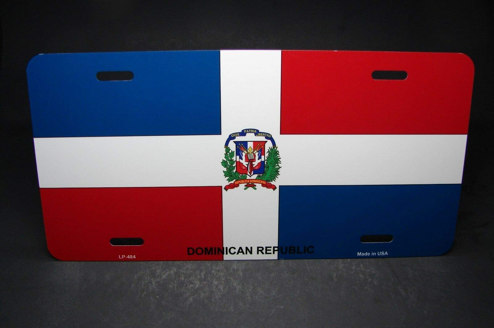 Biopracess dominican republic flag metal license plate for cars license plate 6x12 inches