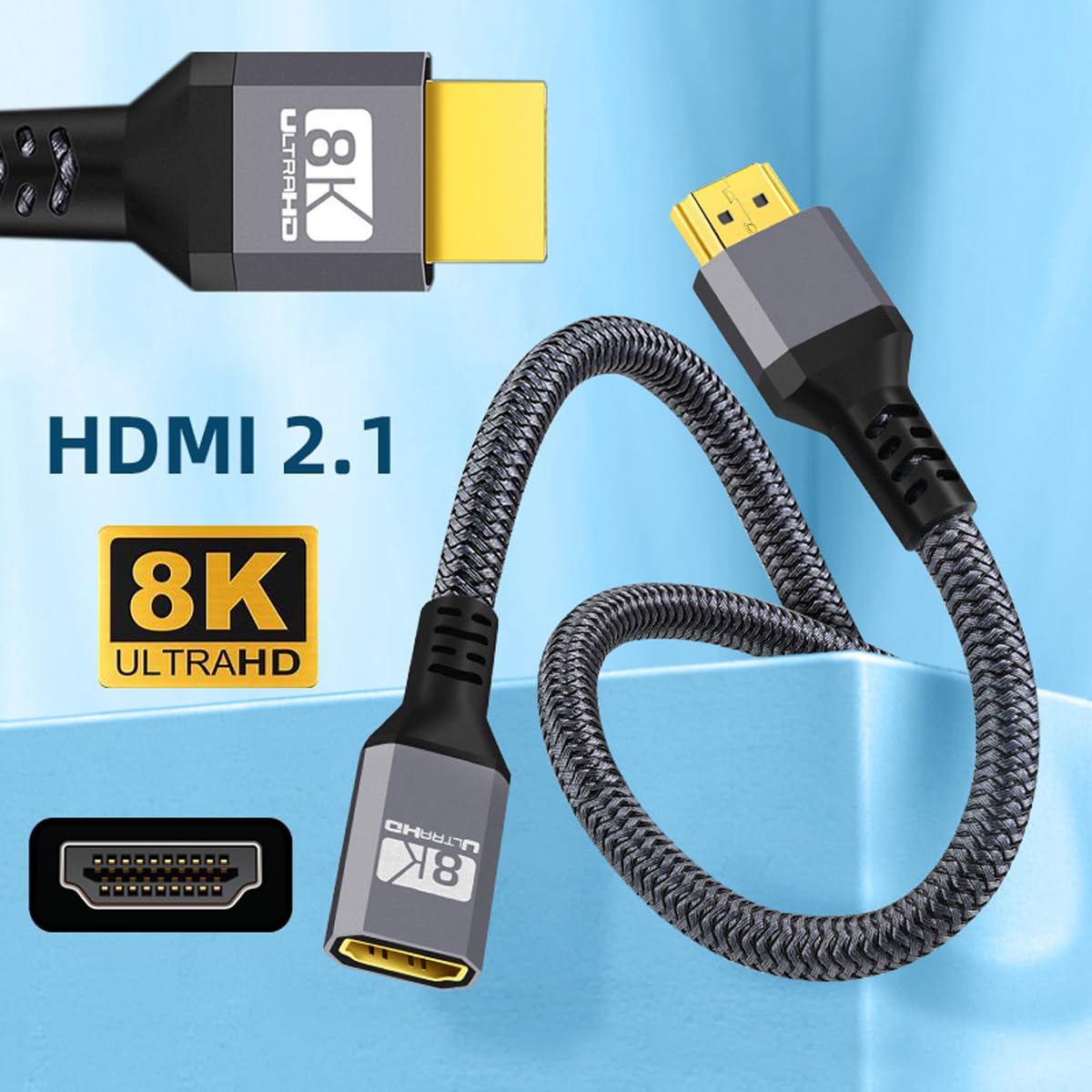 Cavo di prolunga UGREEN HDMI femmina a HDMI maschio 19 pin 14 V 4K 60