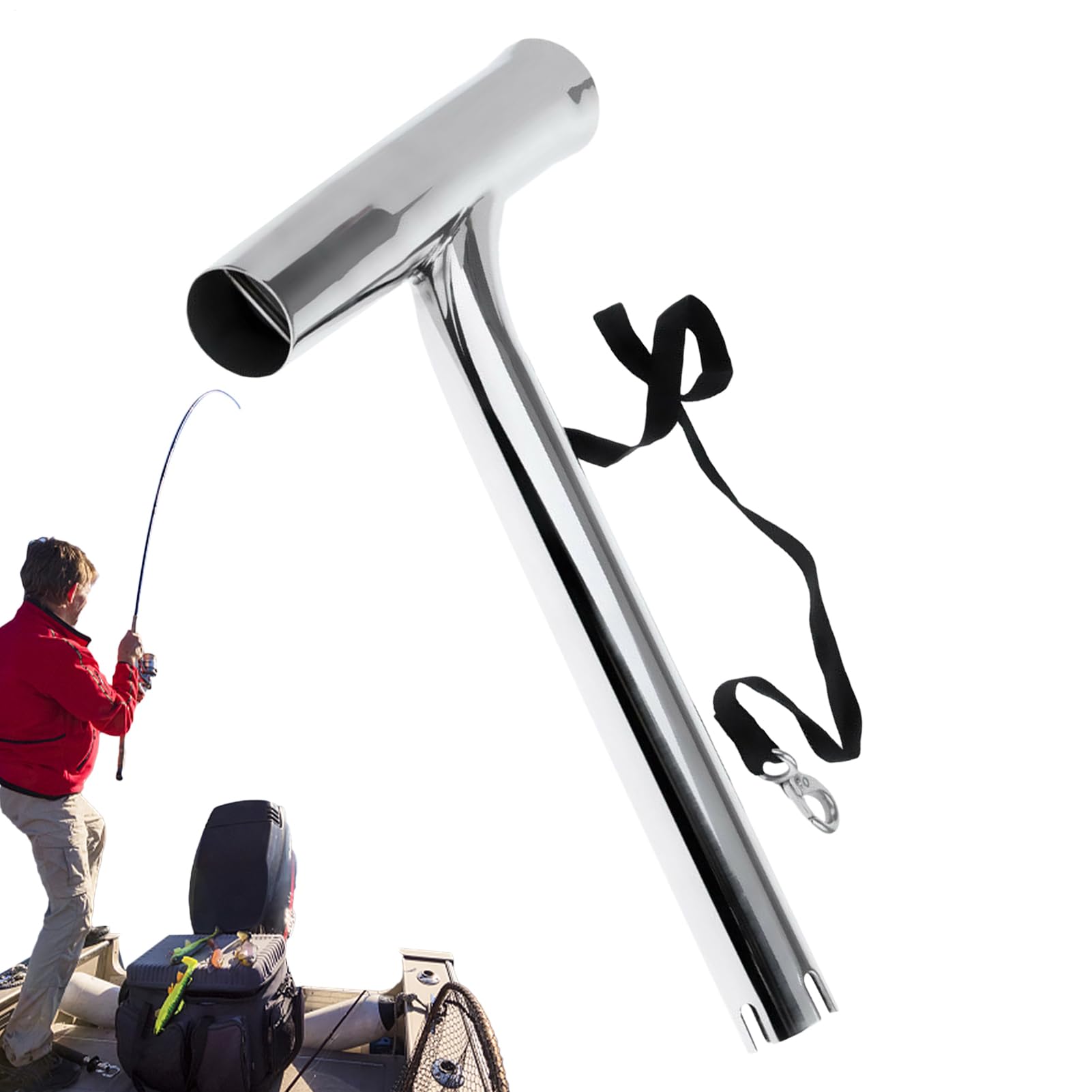 Soporte para Caña de Pescar para Barco Acero Inoxidable con Correa de