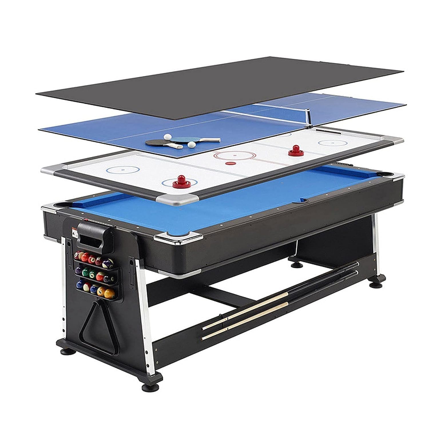 COOLBABY Multi Game Table 3in1 Multi Game Table,Games with Billiards, Table Tennis, Hockey Table7ft,Blue, YLY2055