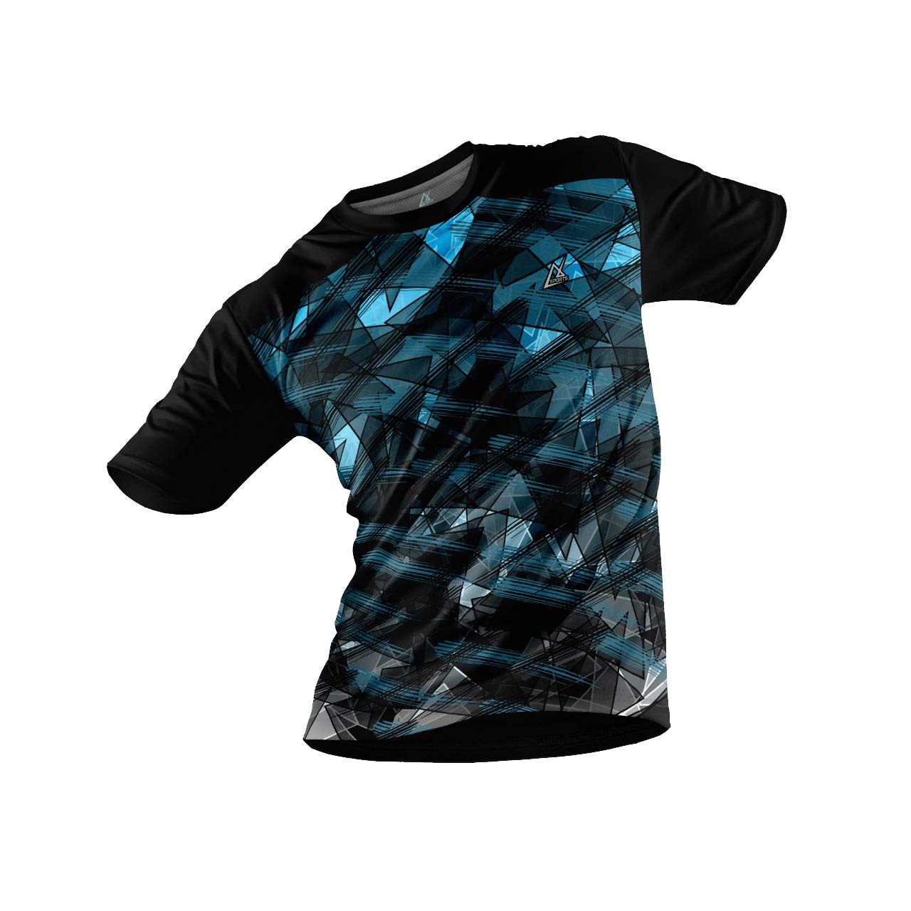 JJ TEESPolyester Half Sleeve Jersey with Round Collar and Digital Print All Over for Men
