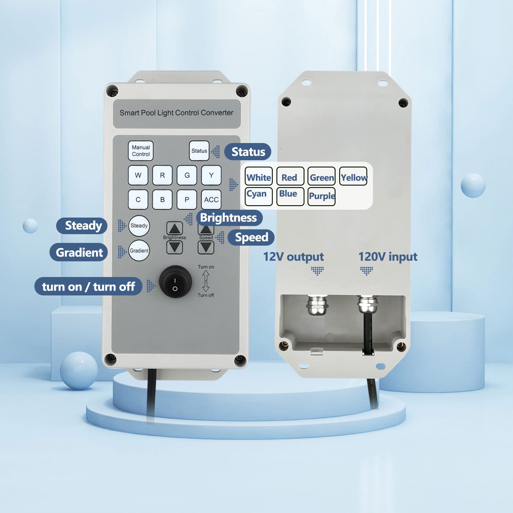 LED Pool Lights for Inground Pool with APP Controll, 50FT 12V Color Changing Pool Lights, 10 Inch Color Changing Pool Light Bulb for Inground Pool.