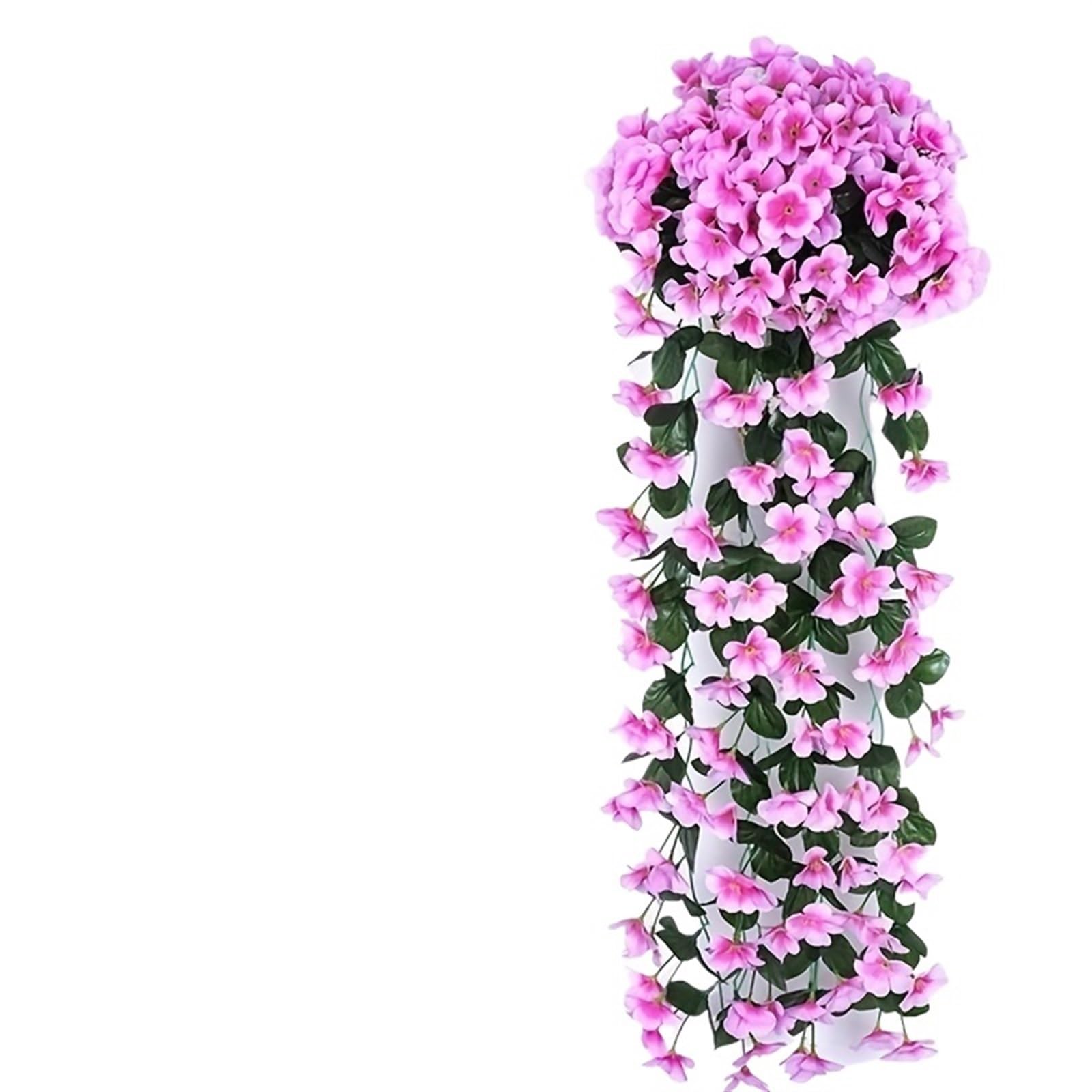 MNUvxzaewf 1pcPlastic Fake Flowers Wall Hanging Plants Wisteria Garland for Wedding Home Garden Decoration(Pink)