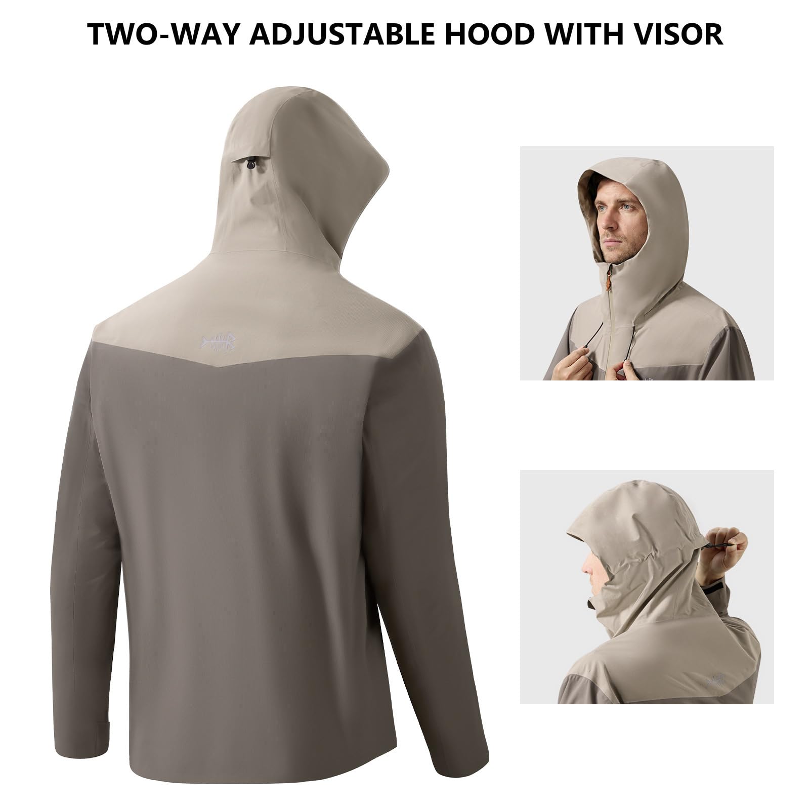 BASSDASH VORTEXIS - Chaqueta impermeable para hombre, transpirable, ultraligera, antidesgarros, plegable, para pesca, caza, senderismo