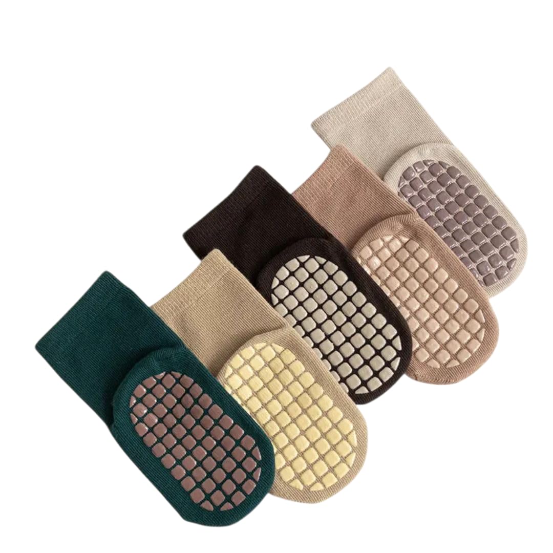 Baby/Kids Anti-Slip Slipper Socks| Extra Grip Rubber Bottom | Non-Skid Floor Socks for kids Set of 5-image-37