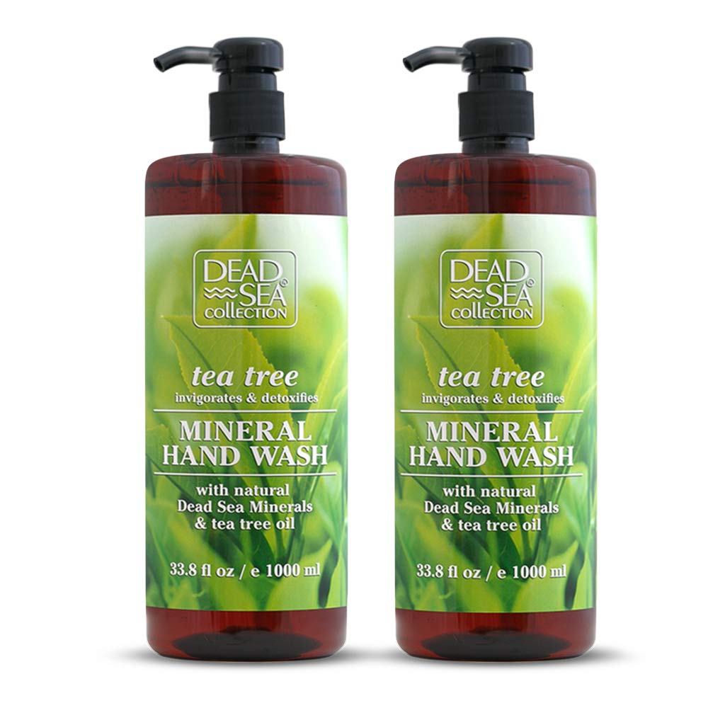 Dead Sea CollectionHand Soap Pump Tea Tree - Hand Wash Liquid with Dead Sea Minerals and Tea Tree Nourishing - Invigorates & Detoxifies Oil - Gentle for All Skin Types Pack of 2 (33.8 Fl Oz Each)