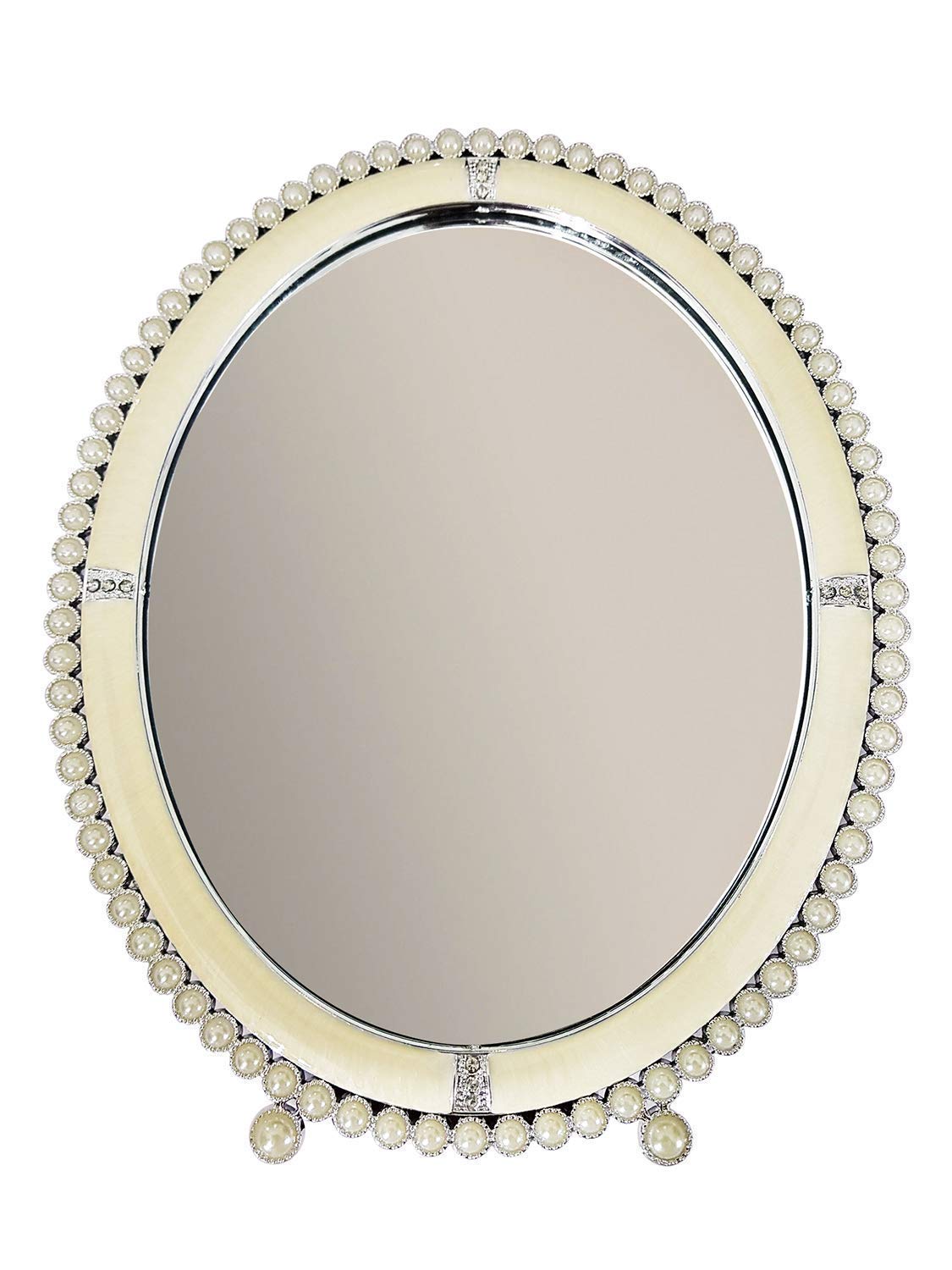GLAN Pearl Stone Mirror for Women Makeup Mirror for Home Salon Use Men Shaving Mirror Pack of 1 (M7)