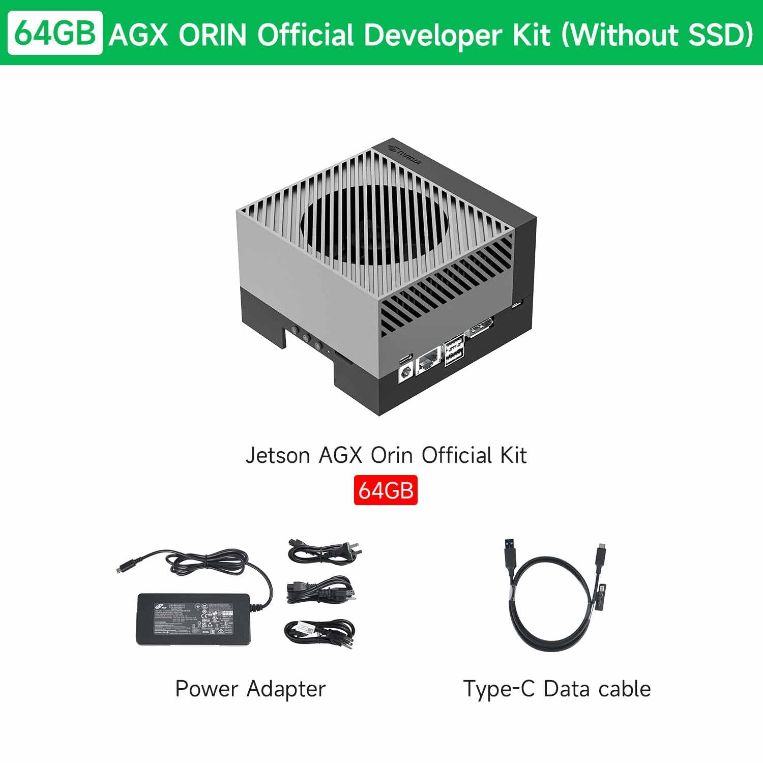 Jetson-A GX-Orin 64GB NOT SSD Developer Kit 275 Tops | with Ethernet,USB Display Port Provides AI Large Models/ROS Data