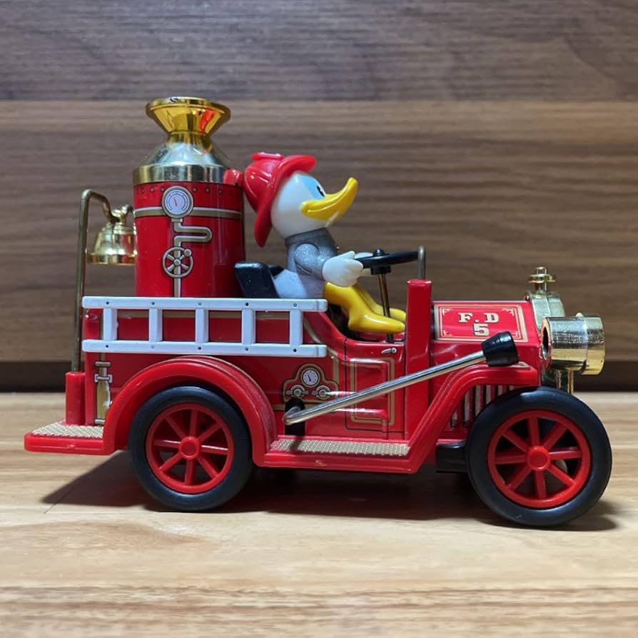 Disney - 【箱付き】80&#39;s オールドタイマー消防車 ドナルドダック ディズニー ブリキ Amazon.co.jp: 箱付き80's オールドタイマー消防車 ドナルド