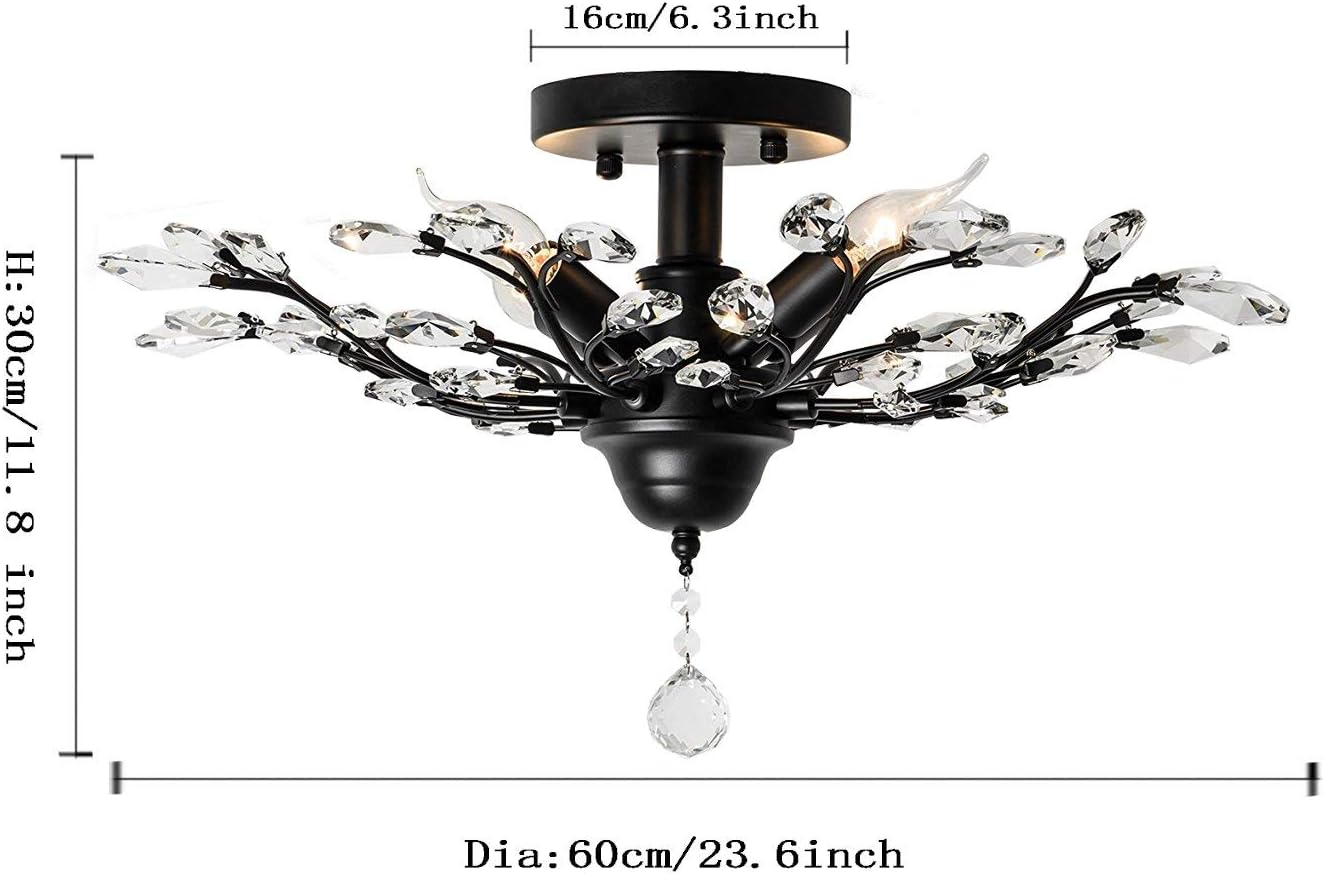 🔥 Crаzу Dеаlѕ Garwarm 4 Lights Vintage Crystal Chandeliers Ceiling Lights LED Light Crystal Pendant Lighting Ceiling Light Fixtures Chandeliers Lighting for Living Room Bedroom Restaurant Porch Chandelier(Black) Bеѕt Cуbеr Dеаlѕ 🔥 Garwarm 4 Lights Vintage Crystal Chandeliers Ceiling Lights LED Light Crystal Pendant Lighting Ceiling Light Fixtures Chandeliers Lighting for Living Room Bedroom Restaurant Porch Chandelier(Black)