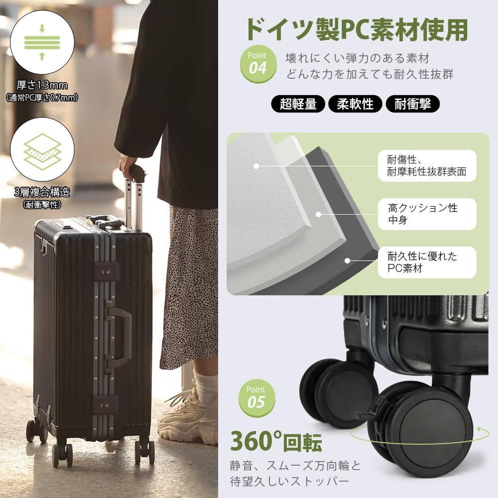 Amazon | [SKYFLY] スーツケース フロントオープン 多機能 キャリー