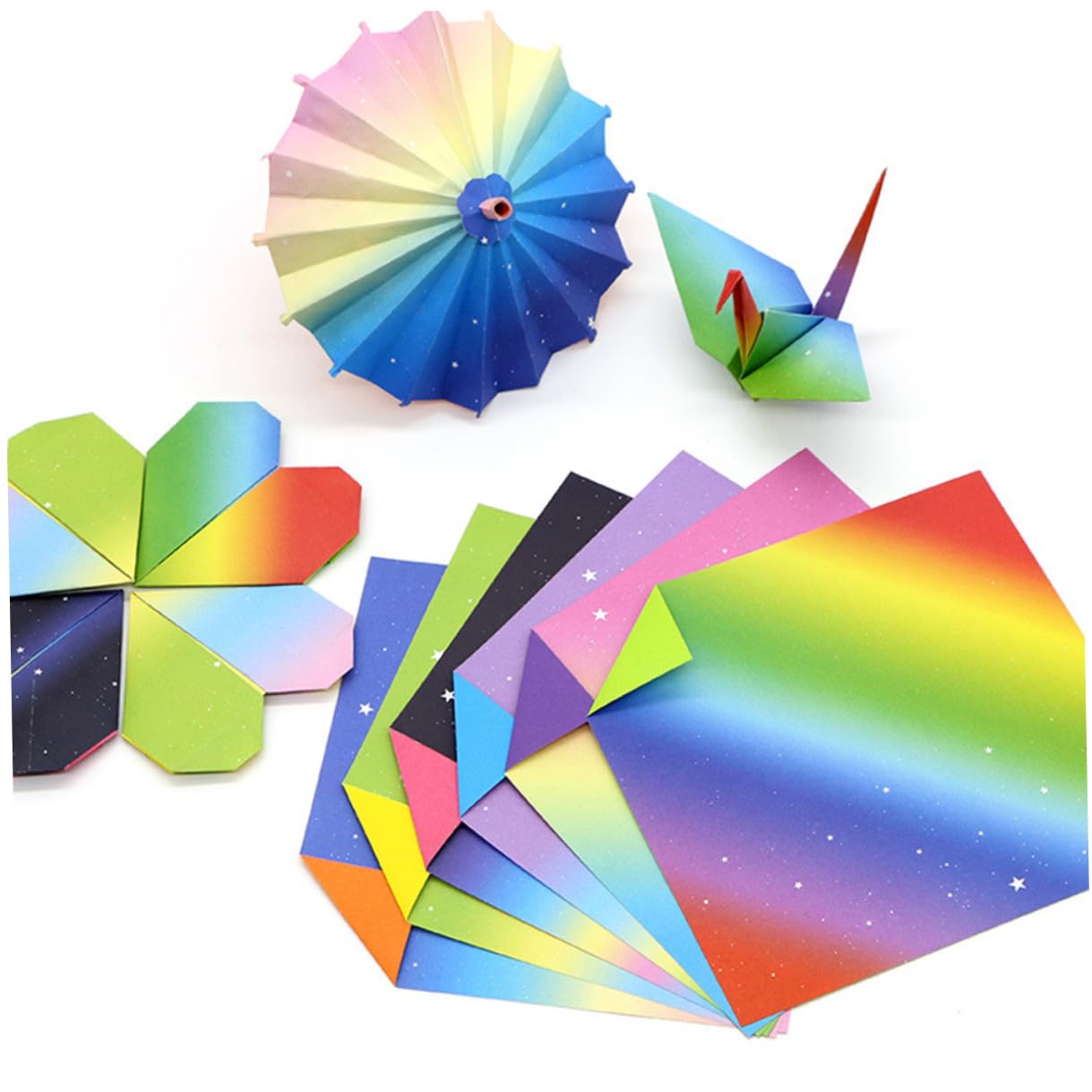 jojofuny 522 Piezas Papel para Papiroflexia Doble Cara con Colores Degradados Papel Cuadrado para Origami Creativo Material Seguro para Manualidades Diy para Adultos