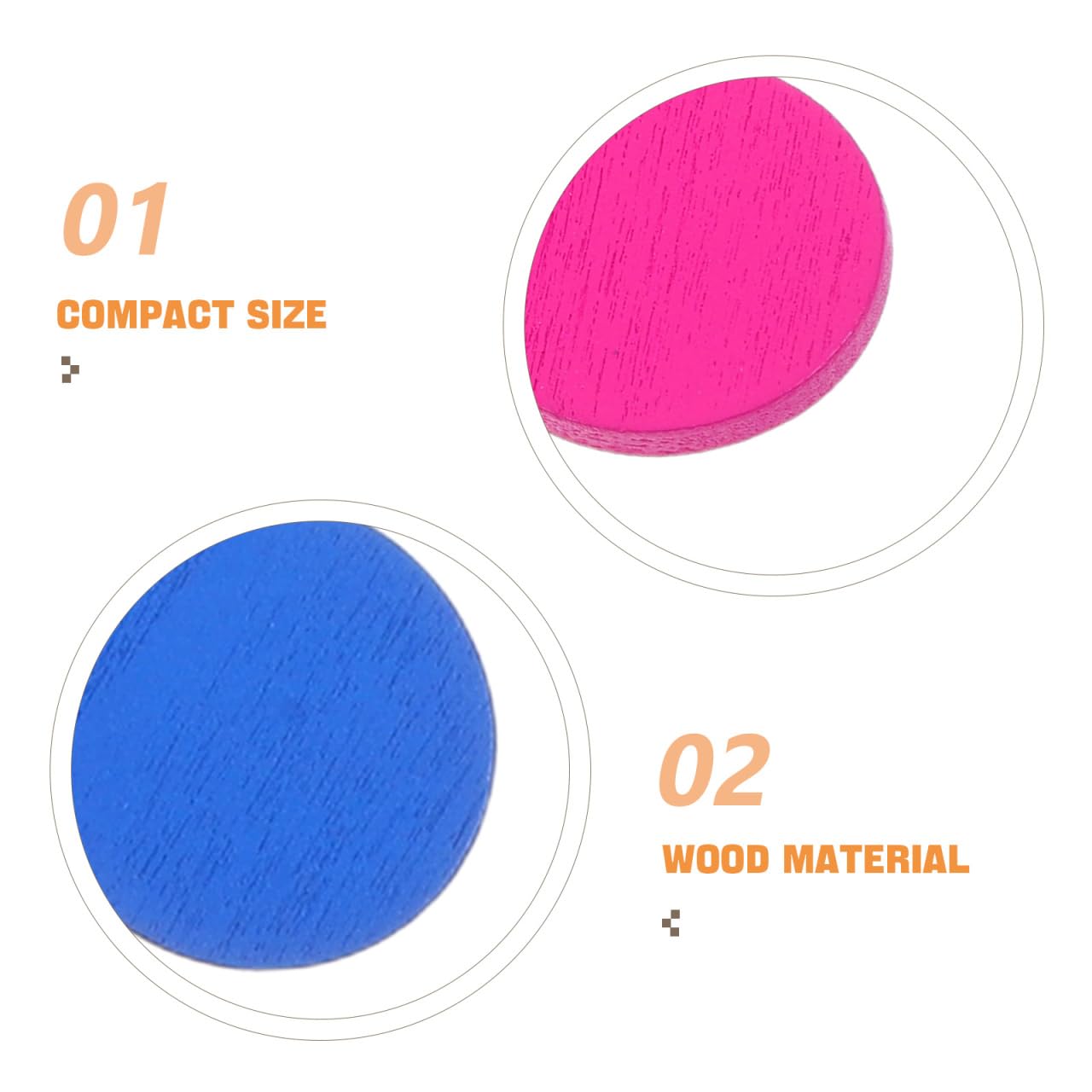 TOYANDONA 100Pcs Round Wood Piece Colorful Disc Learning Tools, Learning Counters Disks Bingo Chip Counting Discs Markers - Image 3