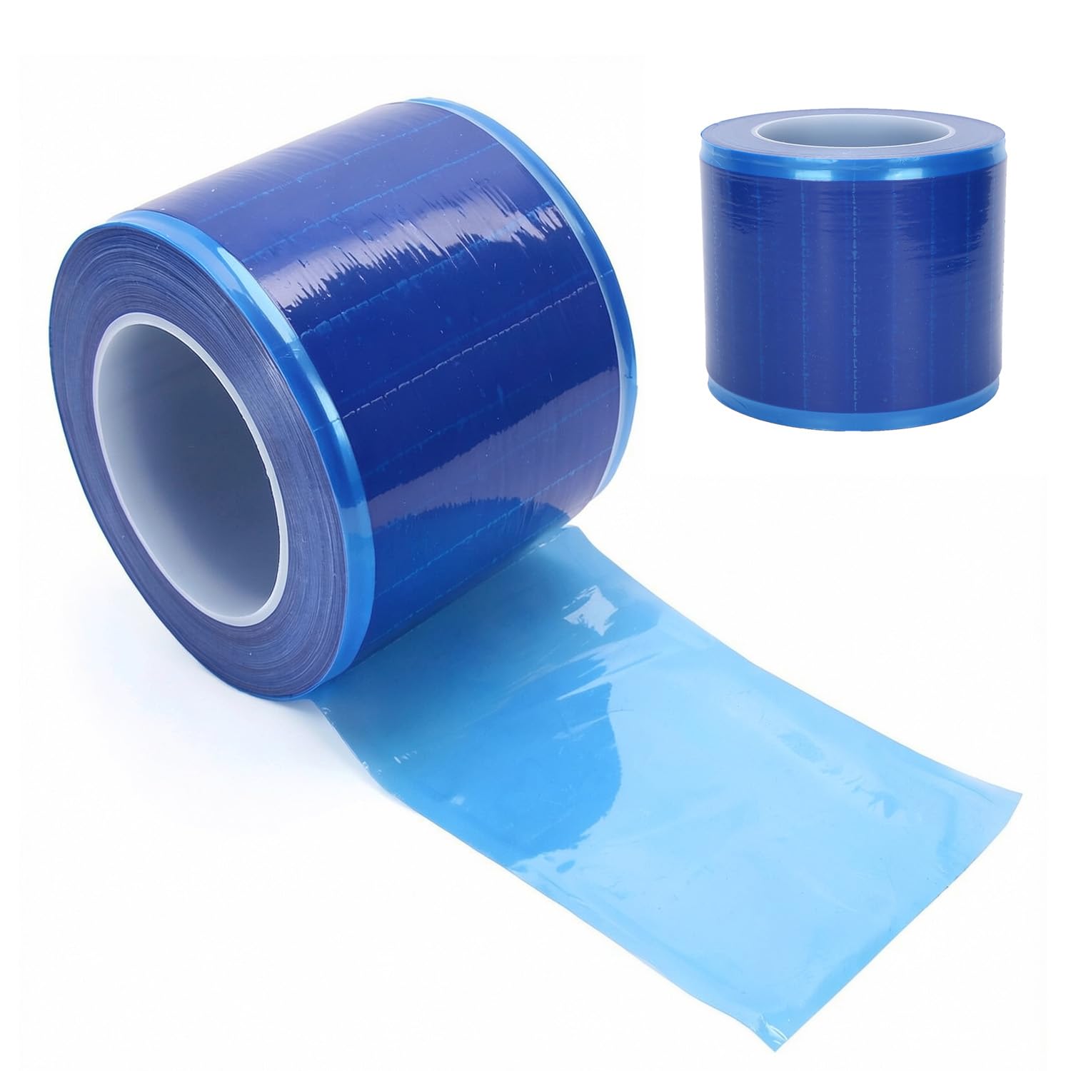 Pellicola di Barriera Blu, Rullo di Pellicola della Barriera del Tatuaggio, 3,9x4,7 in 1200 Nastro Adesivo di Plastica della Pellicola della Barriera per Dentario, Medico, (blu trasparente)