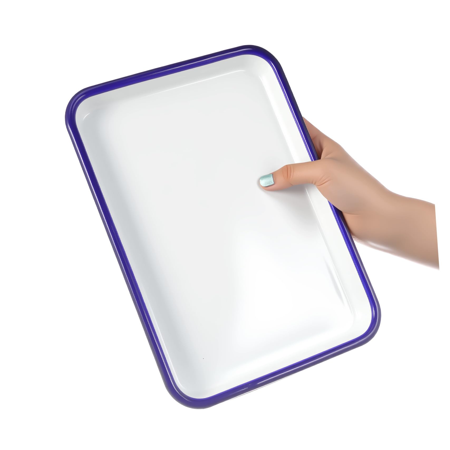 Balacoo 2piezas Bandeja para Asar Esmaltada Moldes Rectangulares Grandes para Hornear Bandeja para Horno Multifuncional Uso Cocina de Restaurante
