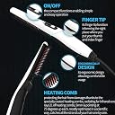 SAFERSKY Quick Hair Styler for Men Electric Beard Straightener Massage Hair Comb Beard Comb Multifunctional Curly Hair Straightening Comb Curler Beard Straightener For Men (White) gallery image