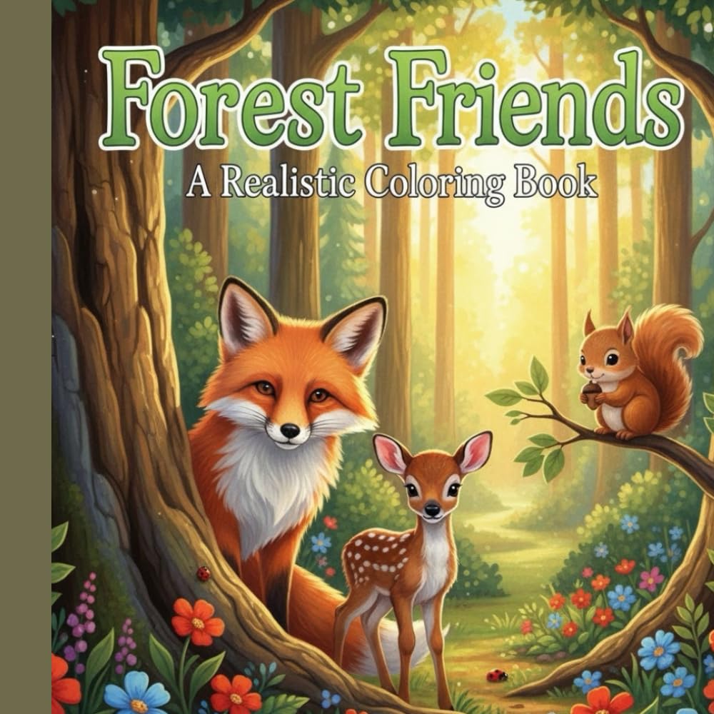 Forest Friends: A Realistic Coloring Book