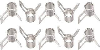 sourcing map 10pcs 4mm Spring Band Type Action Fuel/Silicone Vacuum Hose Pipe Clamp Low Pressure Air Clip Clamp, Nickel Plated