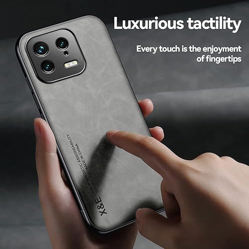 Miniatura 7 de Kepuch Silklike Case para Xiaomi 13 - Cubierta de parachoques Placa de metal incorporada para Xiaomi 13 - Gris