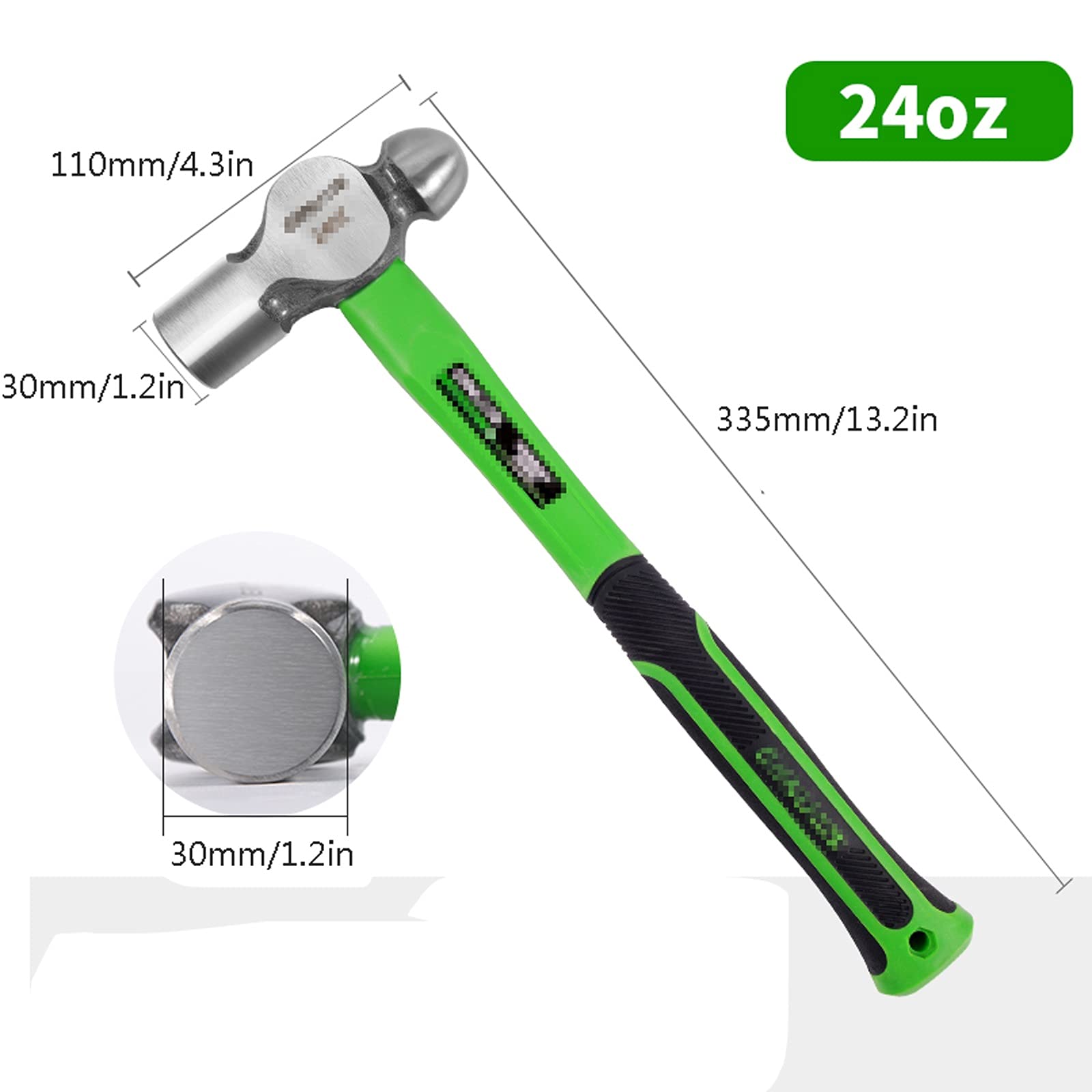 Herramientas Martillo Martillo de bola Martillo de cabeza de martillo de acero con alto contenido de carbono Martillo de bola Mini Martillo redondo pequeño Martillo doméstico Herramienta de hardware p