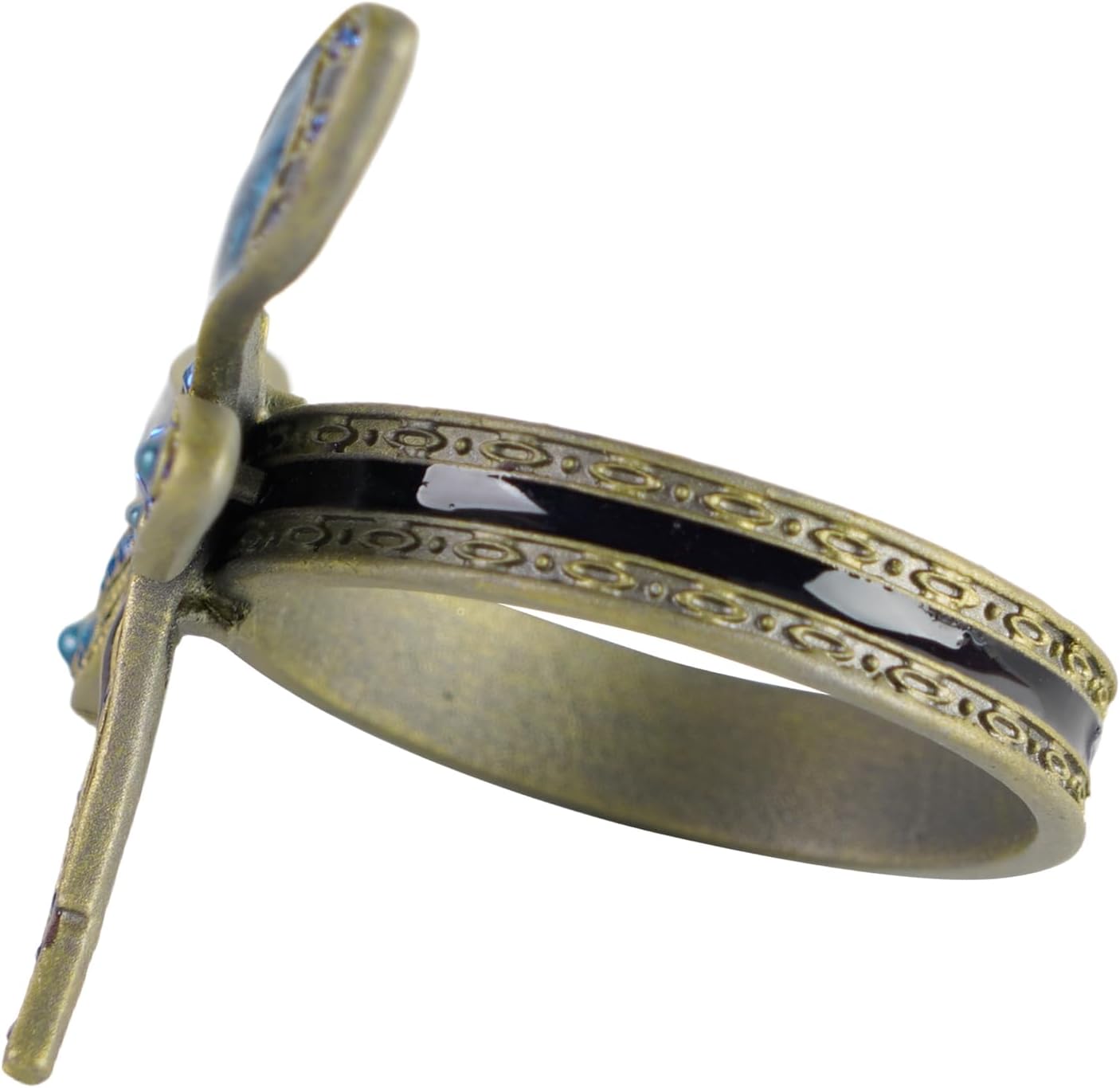 Dragonfly Napkin Ring Set of 4, Blue Crystal Decorated