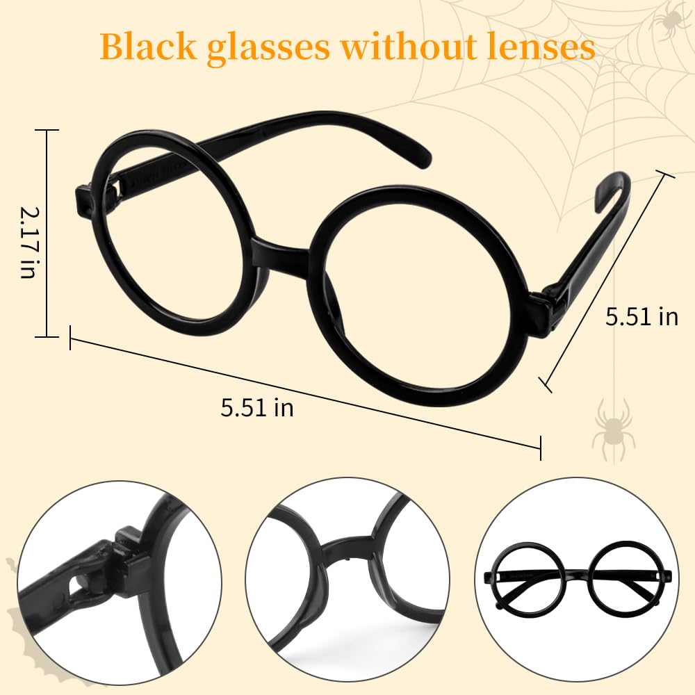 Halloween Wizard Costume Accessories Set - Glasses Tie Wand and Scarf for Kids Boys Adults Girls Halloween Cosplay Dress-up Party