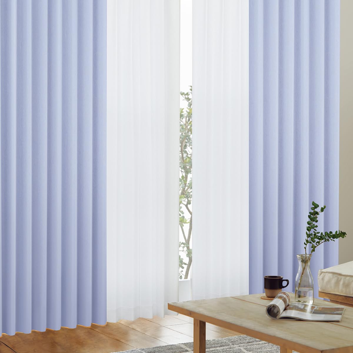 Amazon｜カーテンくれない 1級 遮光カーテン「K-wave-D-plain」セット