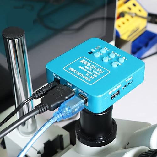 Miniatura 6 de Cámara de microscopio HDMI HD 2MP 30FPS HDMI USB Industrial Digital Teléfono Cámara Microscopio para Microscopio Binocular Trinocular (Color