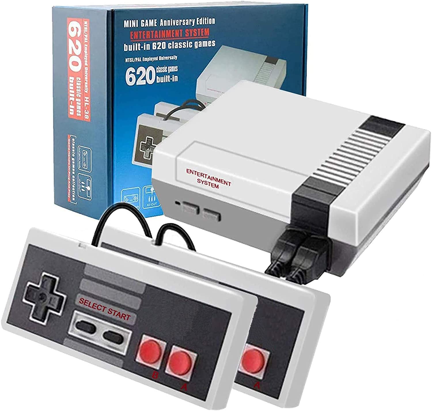 Classic Retro Game Console Mini Video Consoles Game with 620 Games for NES Game Handle Gaming - AV Output