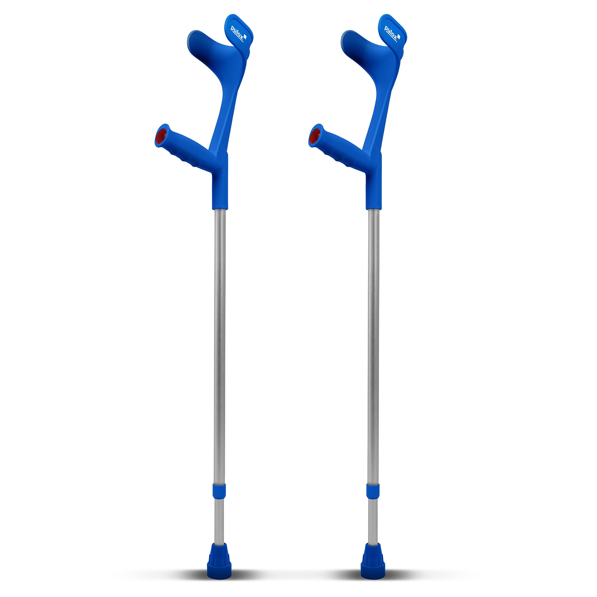 Pulox Unterarmgehstützen Blau 140 kg mit Ergo-Softgriff 1 Paar | Klassische Krücken von Ossenberg im Pulox-Design, Ergonomischer Softgriff für hohen Komfort und sicheren Halt