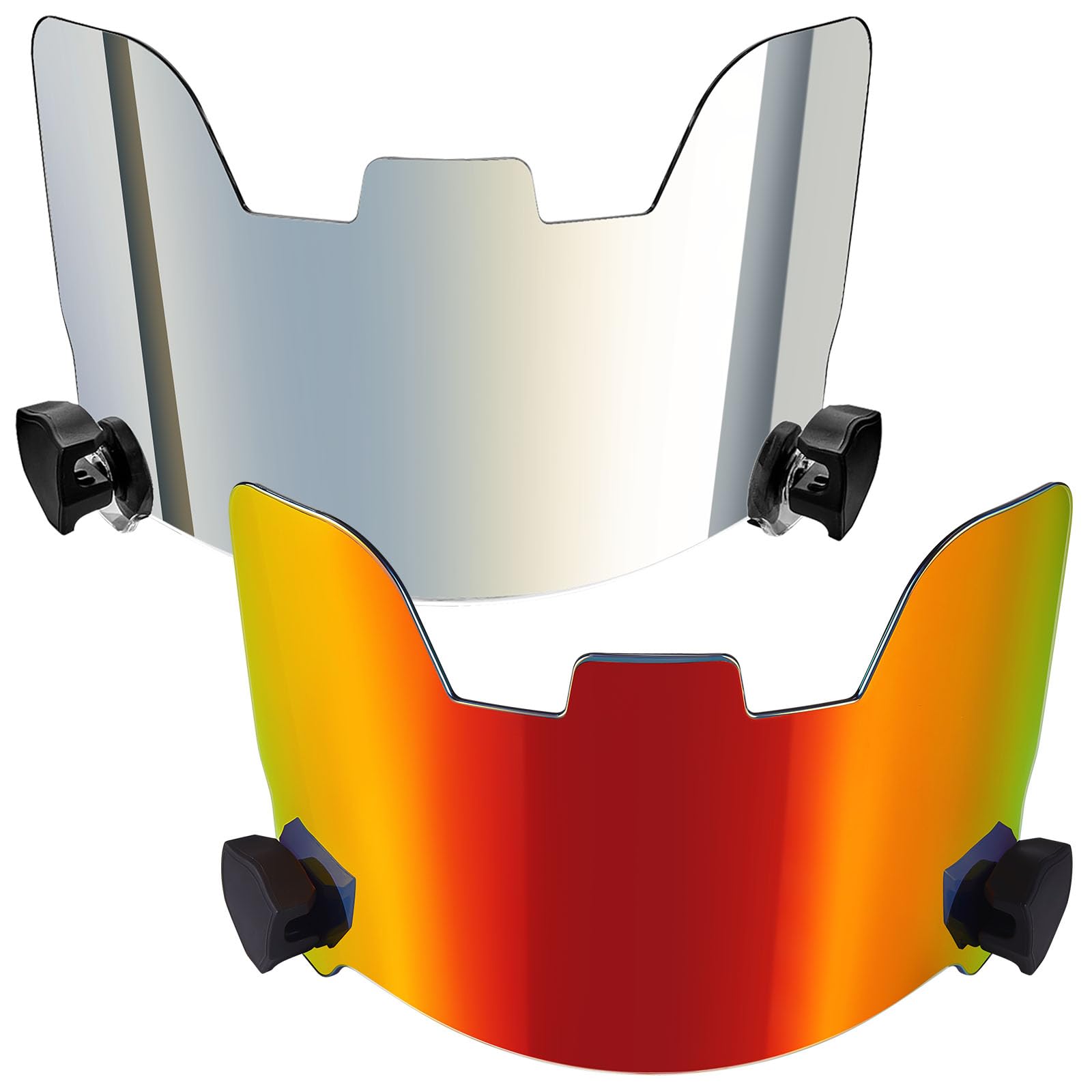 Xuhal 2 Pcs Football Visor for Youth Adult Football Helmet Visor Lacrosse Helmet Eye Shield Eye Protection for Sport(Silver and Red)