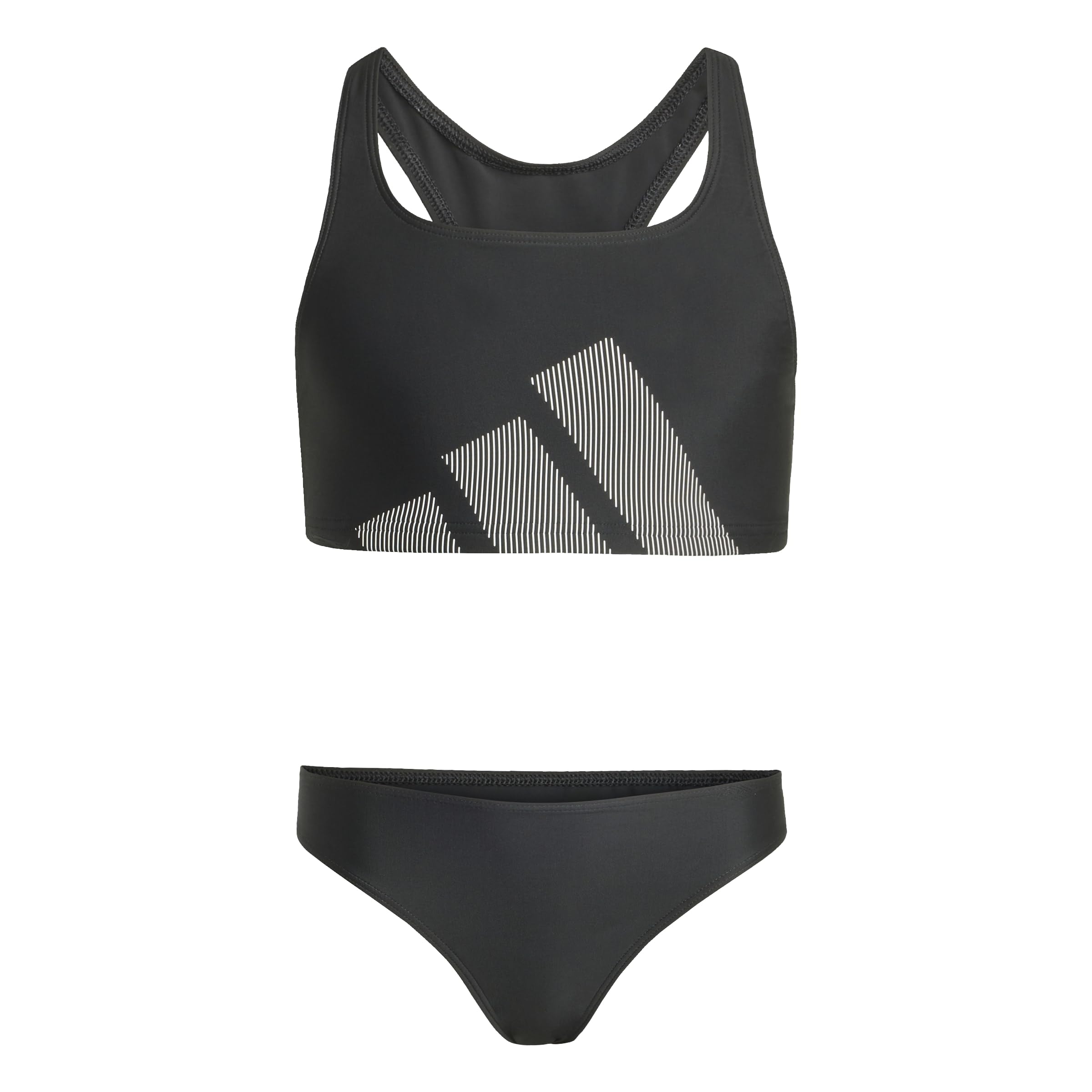 adidas Girl's Big Logo C-Back Bikini Set Swimwear, Black, 10-11 Years