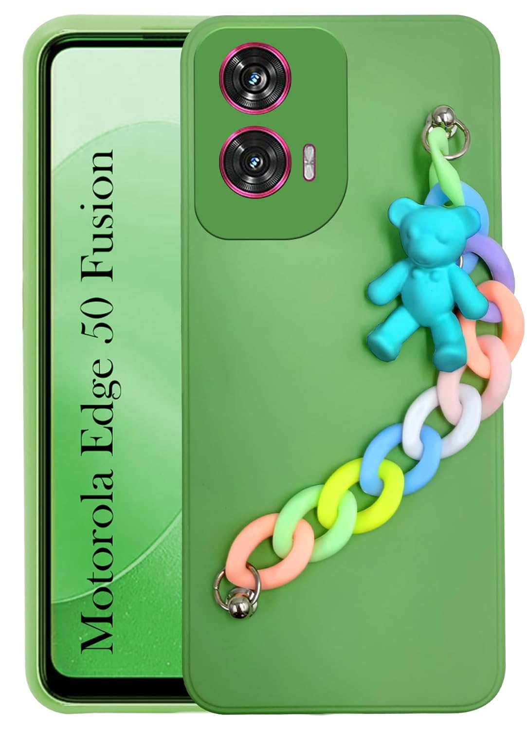 Jkobi Back Cover for Motorola Moto Edge 50 Fusion Girls Case with Bracelet (Wrist Hanging Chain | Teddy Toy Cartoon) Jkobi Back Cover for Motorola Moto Edge 50 Fusion Girls Case with Bracelet (Wrist Hanging Chain | Teddy Toy Cartoon)