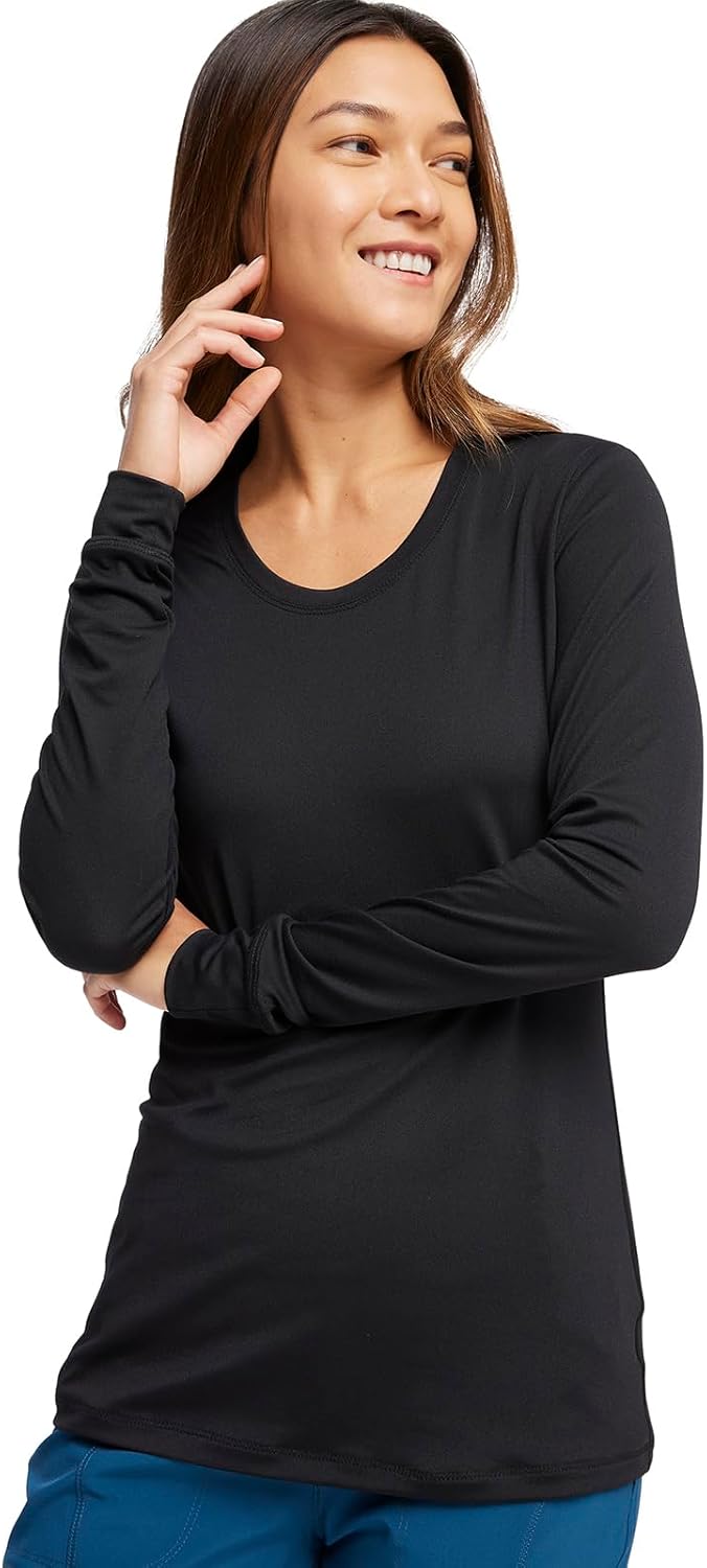 Infinity Women Long Sleeve Underscrub Knit Tee with Round Neckline Scrub T-Shirt - CK782 - Image 2
