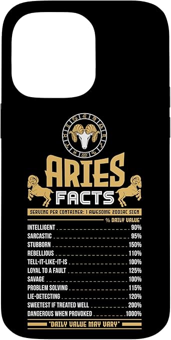 Aries Zodiac Facts Traits Horoscope Sign Gift Case for iPhone 14 Pro Max