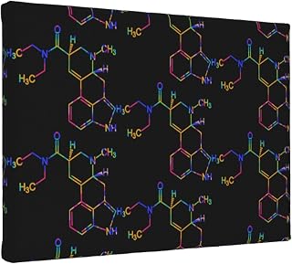 TFFEAY Molecule Acid Psychedelic Chemistry Canvas Frameless Decorative Paintings Artwork Painting Wall Art Posters for Living Room Bedroom Office 8x12in