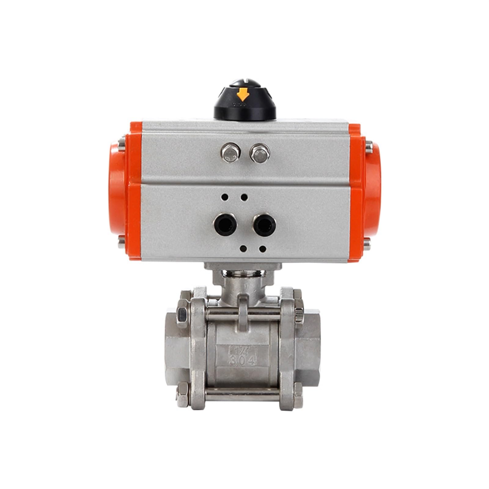 Vanne à boisseau sphérique pneumatique inox 304 haute résistance
