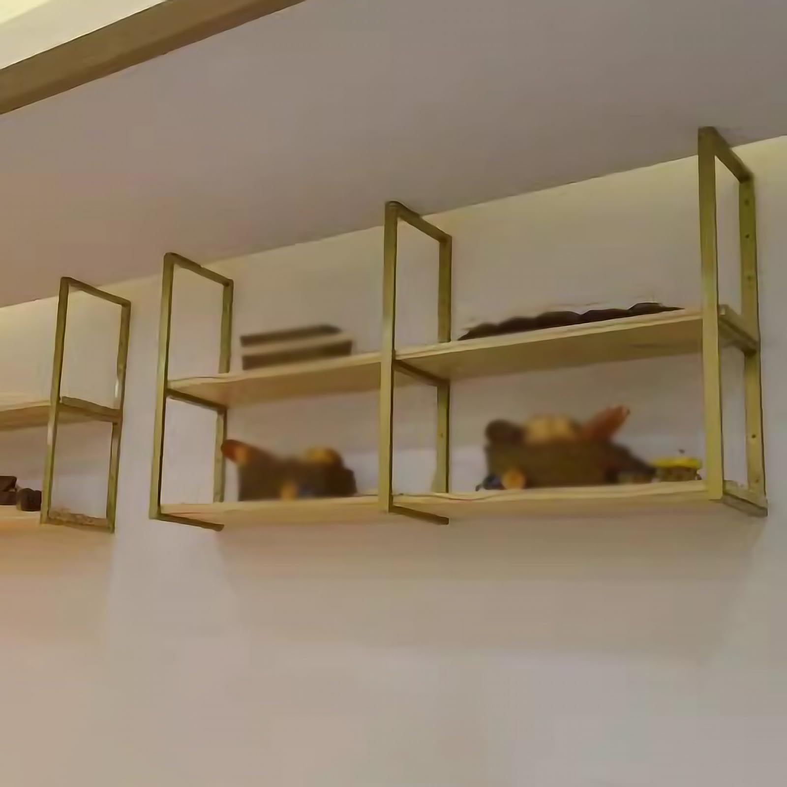 Staffa per mensola galleggiante per carichi pesanti 30 cm x 80 cm (senza tavola), staffa per mensola per montaggio a parete a 2 strati per montaggio a soffitto, staffe di supporto per mensola sospesa