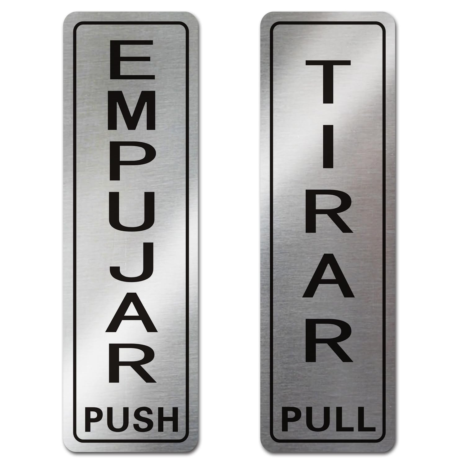Push Pull Signs for Door Spanish,Letreros para empujar y tirar en puertas,With Self Adhesive,5.5x1.7in