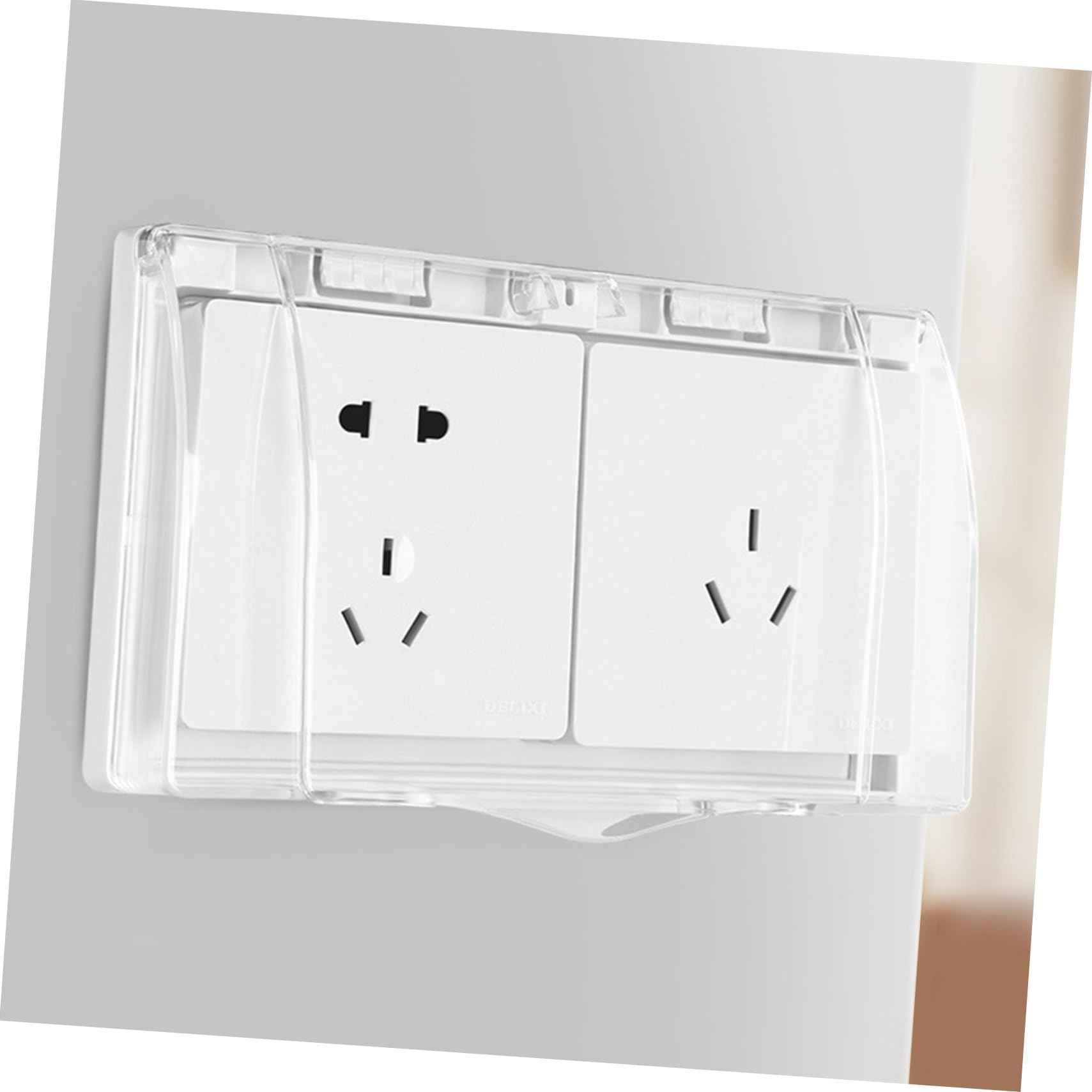 2pcs Socket Waterproof Cover Receptacle Outlet Plug Outlet Covers Power Outlet Cover Outlet Cover for Home Improvement Socket Cover Wall Cover Protective Cover Outlet Case Plastic SEWOART