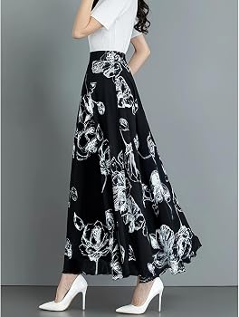Amazon.co.jp: [Noopior] ロングスカート レディース 花柄 Aライン