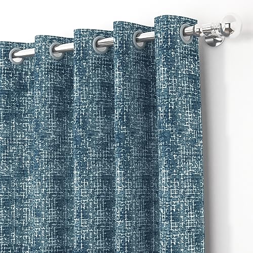Image of Curtain Door - Raga Home Curtains for Living Room Door Screen for Home 7 Feet |Texture| Ash Blue| Polyester, Pack of 2